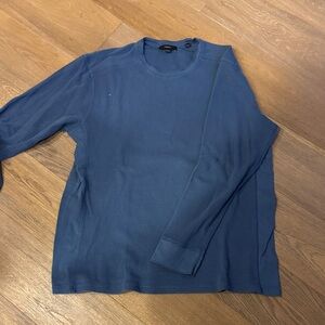 Vince Men's Long Sleeve Thermal Shirt in Navy Blue